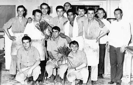 July 1975 - Standing left to right; Ali Ihsan, Husnu Usta, Me, Husamettin, Kemal, Recai, Huseyin Usta, Ali Riza, Cevdet. Sitting left to right; Ibrahim Sonmez, Elmaci, Huseyin.
